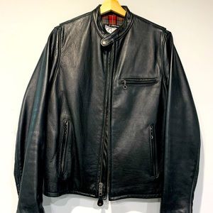 Schott NYC Cafe Racer Leather Jacket